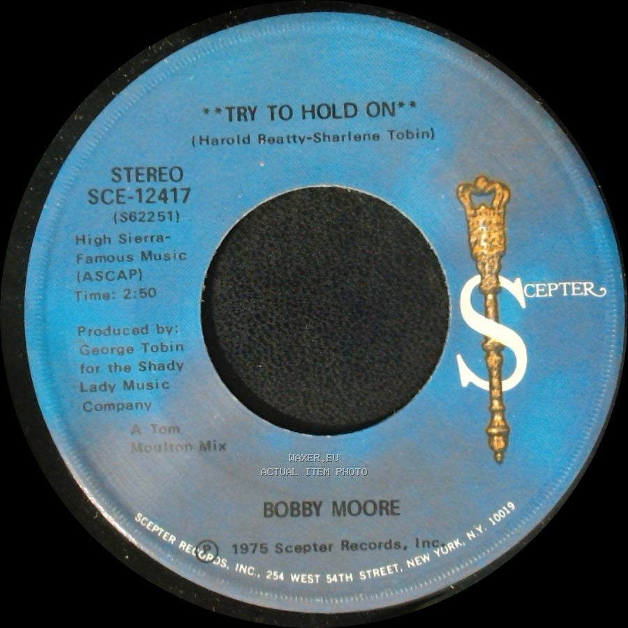Bobby Moore - Try To Hold On (Disco Version) / Try To Hold On side B