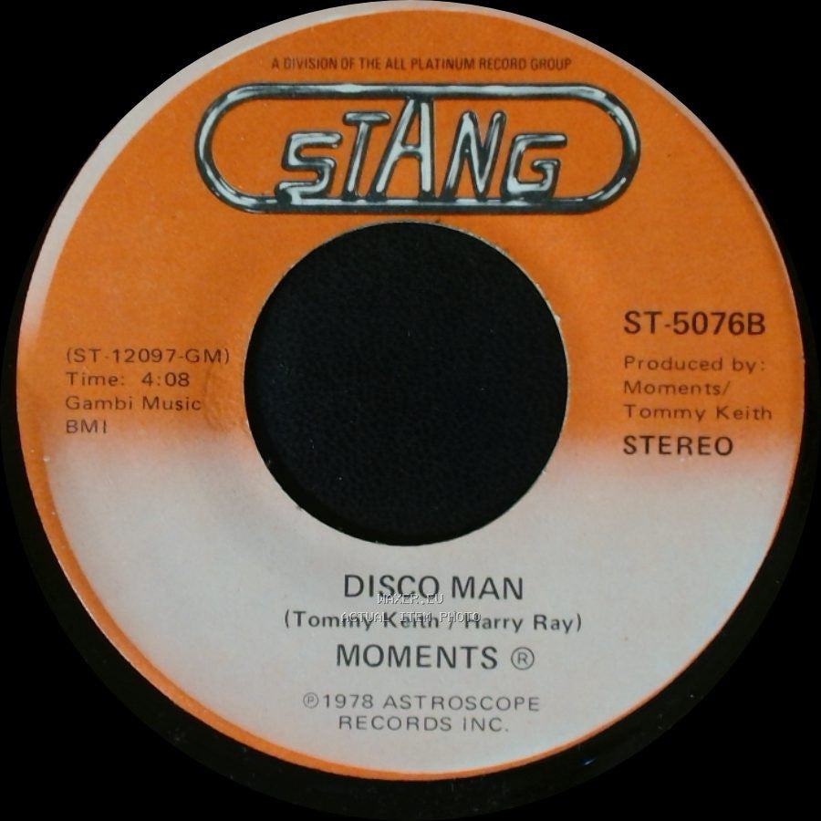 Moments - Disco Man / Rain In My Backyard side A