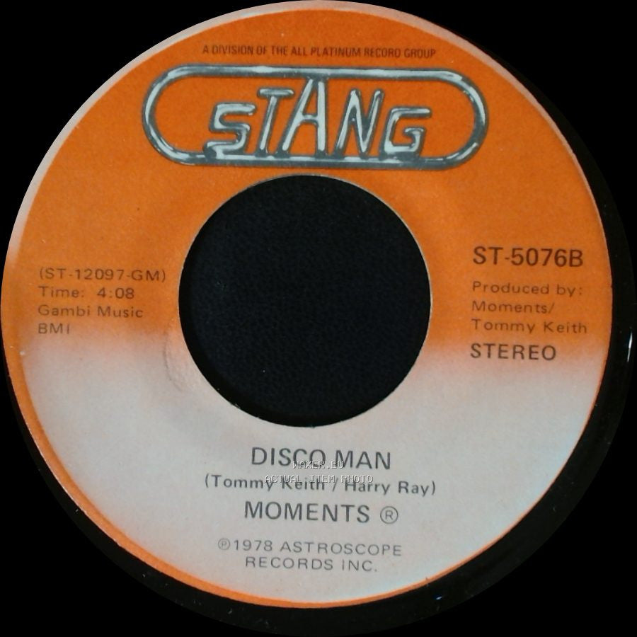 Moments - Disco Man / Rain In My Backyard side A