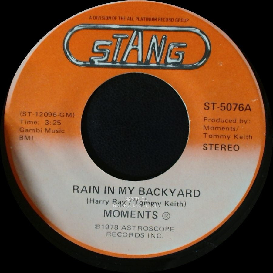 Moments - Disco Man / Rain In My Backyard side B
