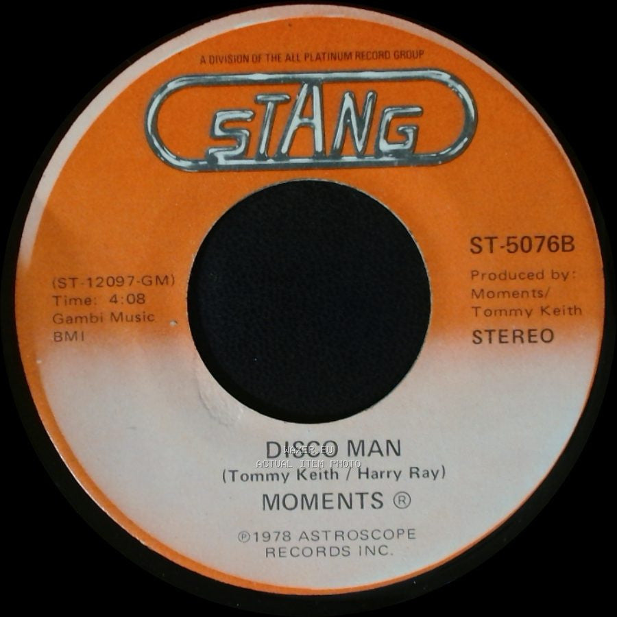 Moments - Disco Man / Rain In My Backyard side A