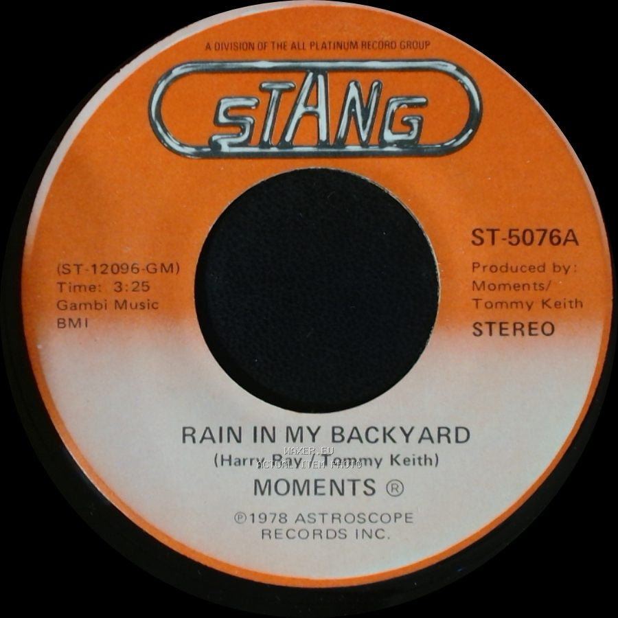 Moments - Disco Man / Rain In My Backyard side A