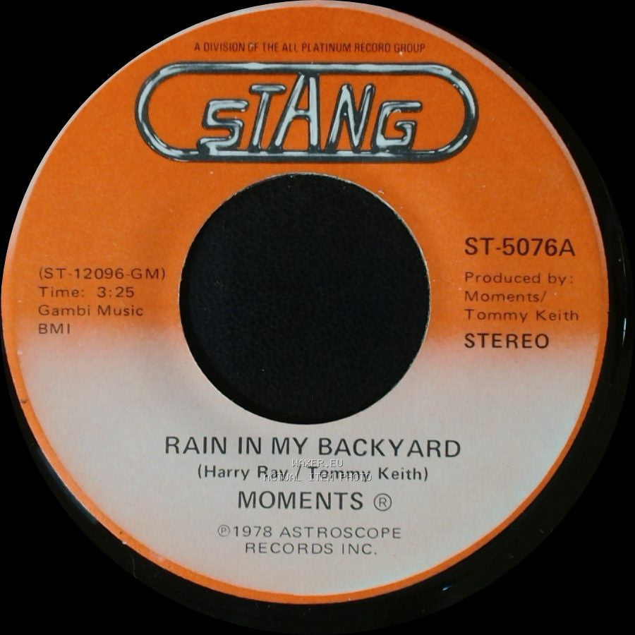 Moments - Disco Man / Rain In My Backyard side A