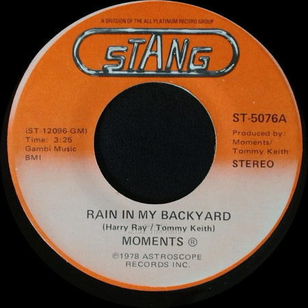 Moments - Disco Man / Rain In My Backyard side A