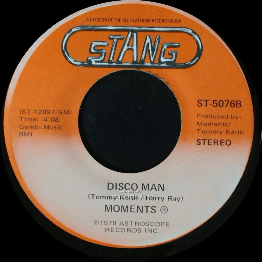 Moments - Disco Man / Rain In My Backyard side A