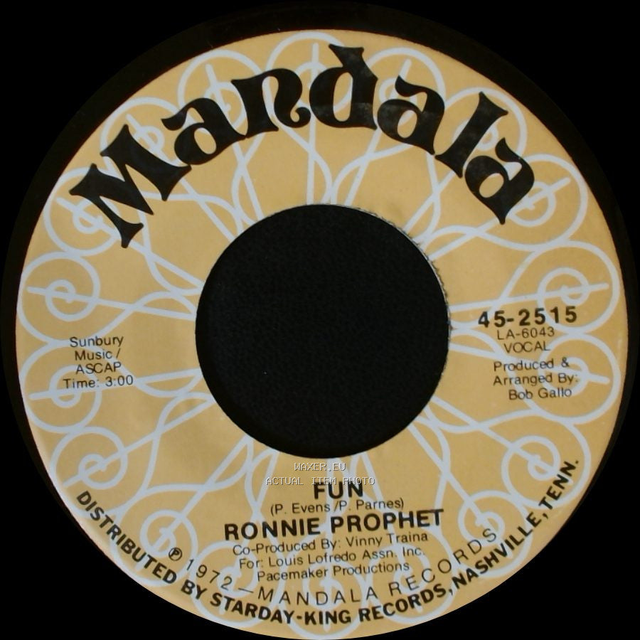 Ronnie Prophet - San Diego / Fun side B