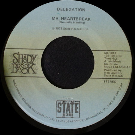 Delegation - Mr. Heartbreak / Someone Oughta Write A Song (About You Baby) side A