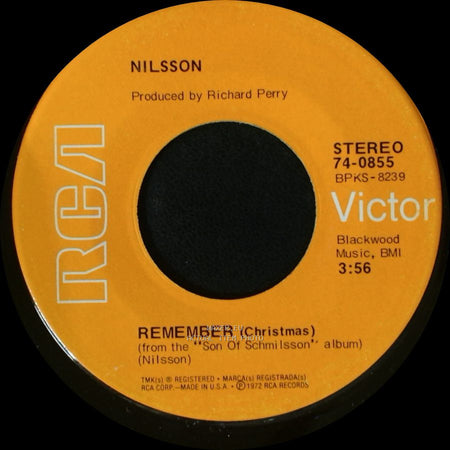 Nilsson - The Lottery Song / Remember (Christmas) side B