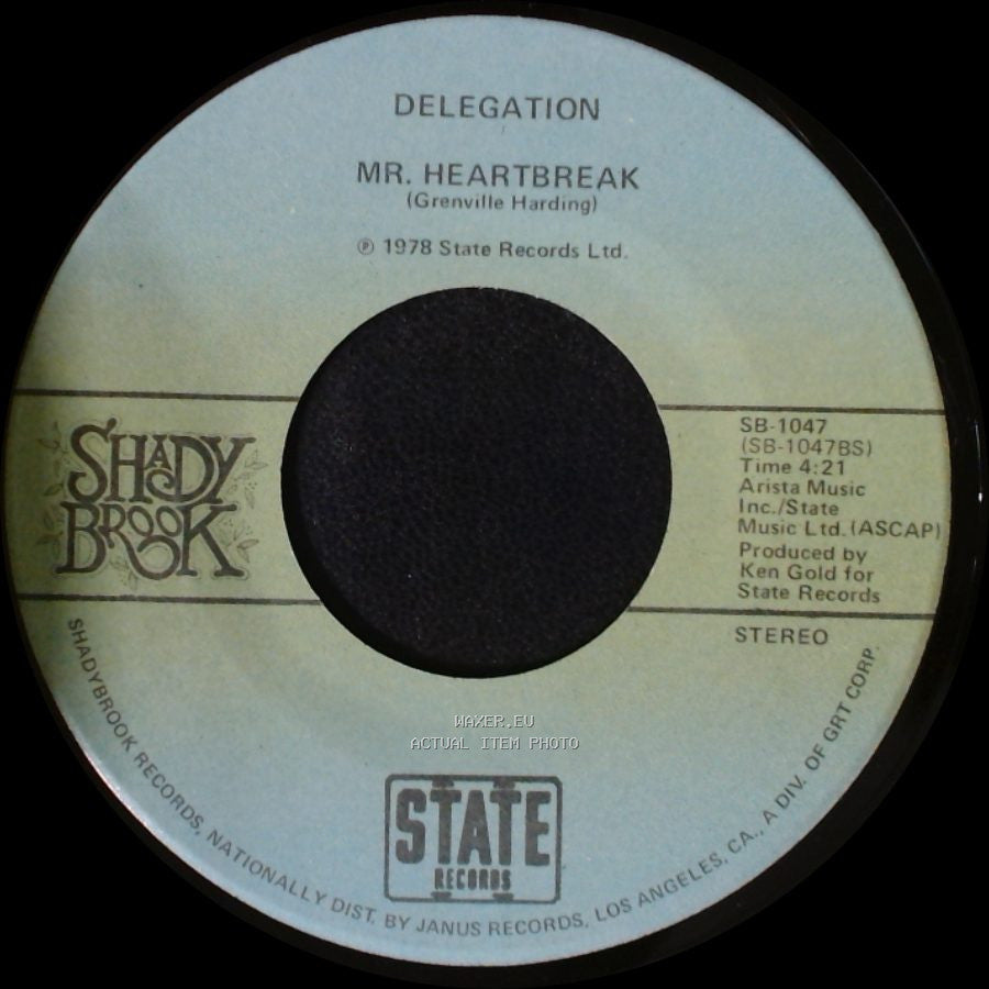 Delegation - Mr. Heartbreak / Someone Oughta Write A Song (About You Baby) side A