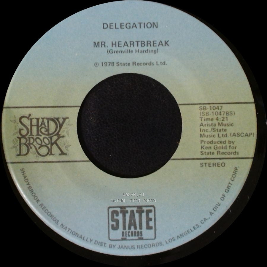 Delegation - Mr. Heartbreak / Someone Oughta Write A Song (About You Baby) side A