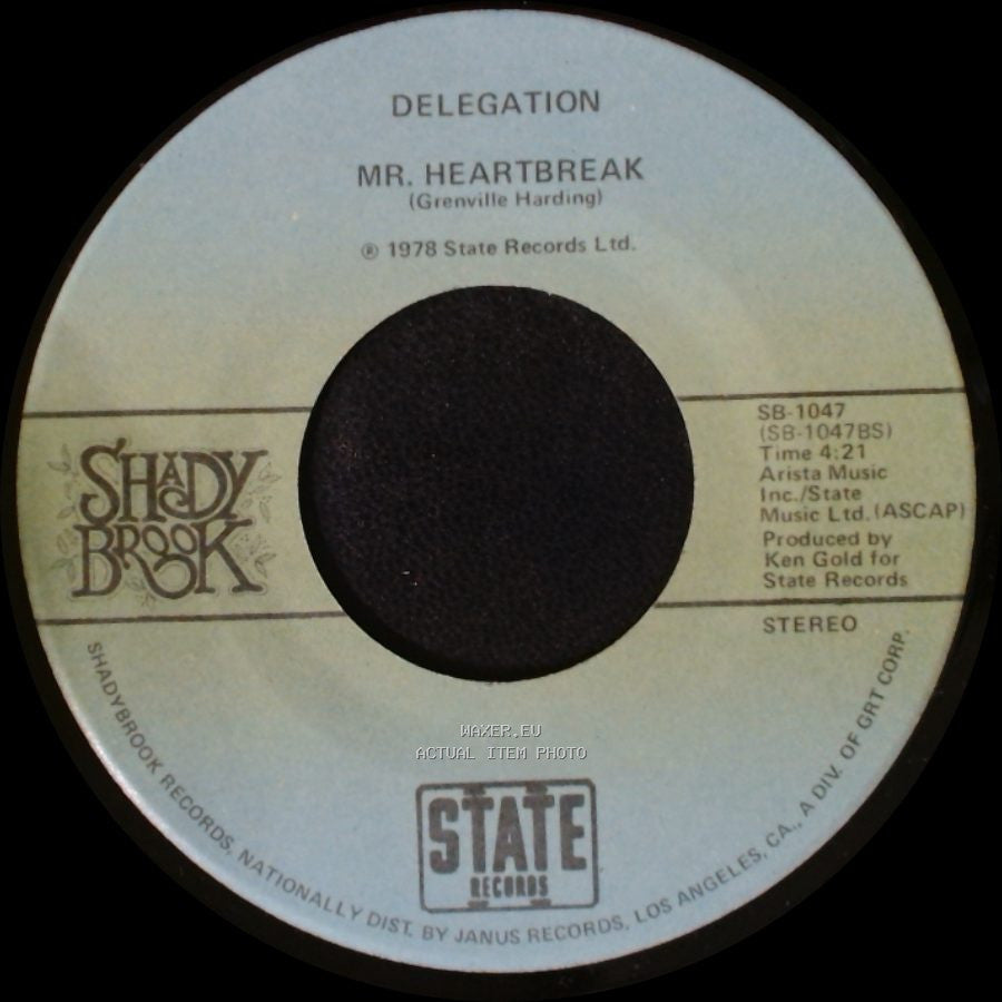 Delegation - Mr. Heartbreak / Someone Oughta Write A Song (About You Baby) side B