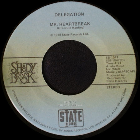 Delegation - Mr. Heartbreak / Someone Oughta Write A Song (About You Baby) side B