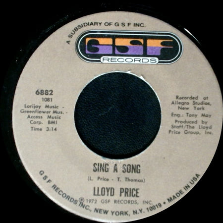 Lloyd Price - Sing A Song / Electric Lover side B