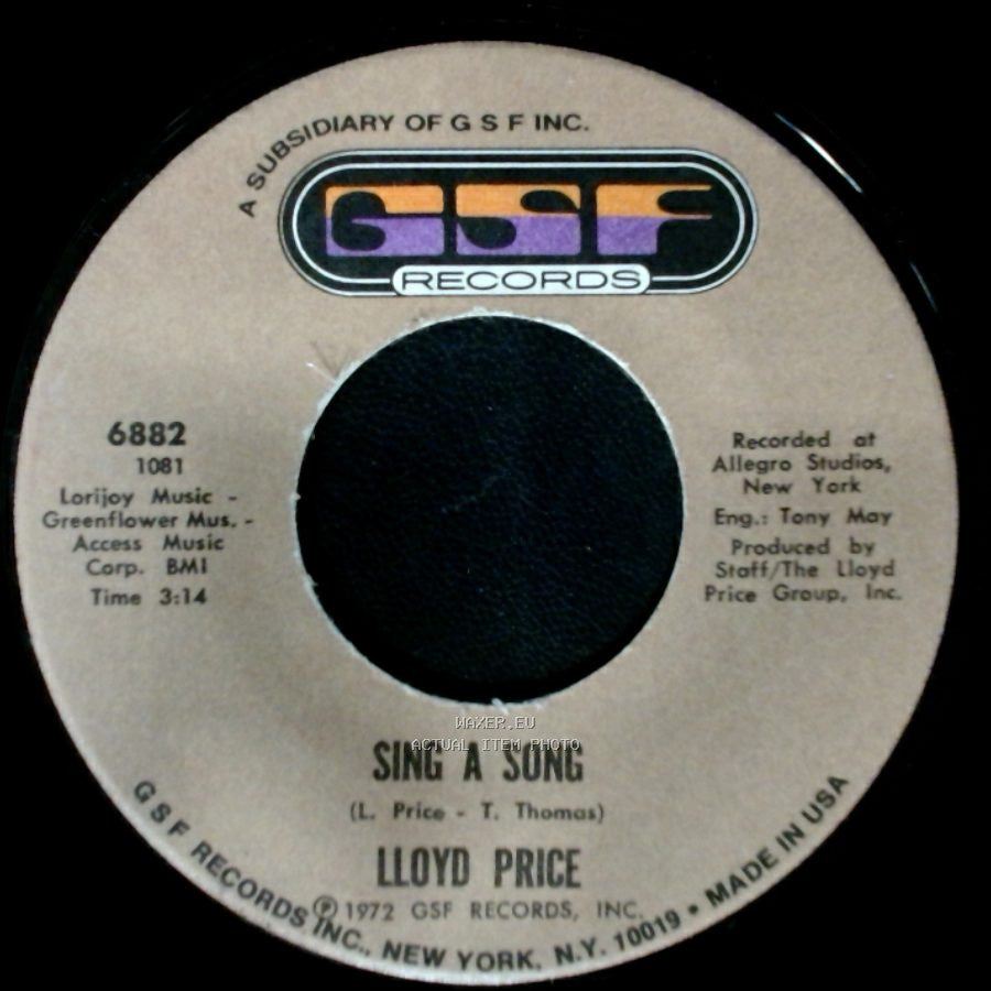 Lloyd Price - Sing A Song / Electric Lover side B