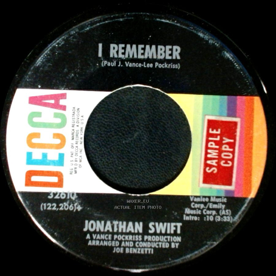 Jonathan Swift - The Kiss / I Remember side B