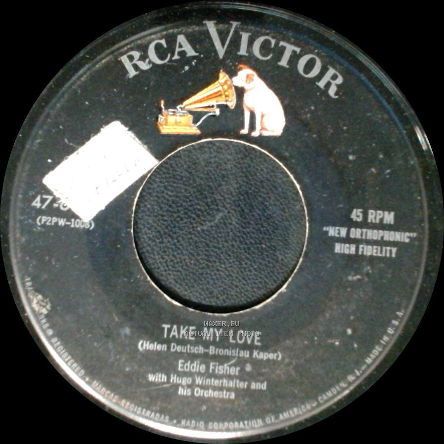 Eddie Fisher With Hugo Winterhalter And His Orchestra / Eddie Fisher With Hugo Winterhalter's Orchestra And Chorus - Take My Love / Just One More Time side A