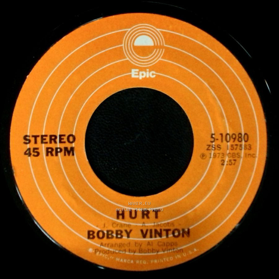 Bobby Vinton - Hurt / I Love You The Way You Are side A