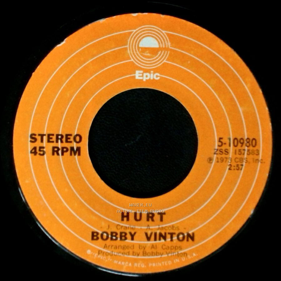 Bobby Vinton - Hurt / I Love You The Way You Are side B