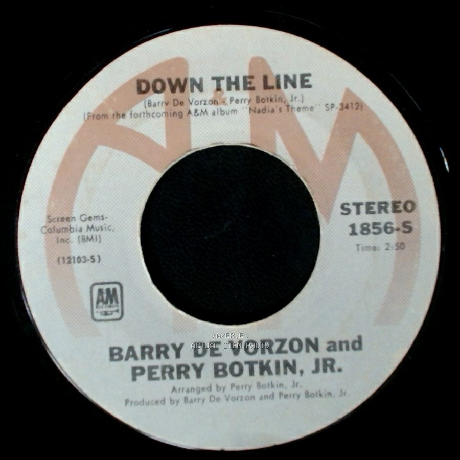 Barry De Vorzon And Perry Botkin, Jr. - Down The Line / Nadia's Theme (The Young And The Restless) side A