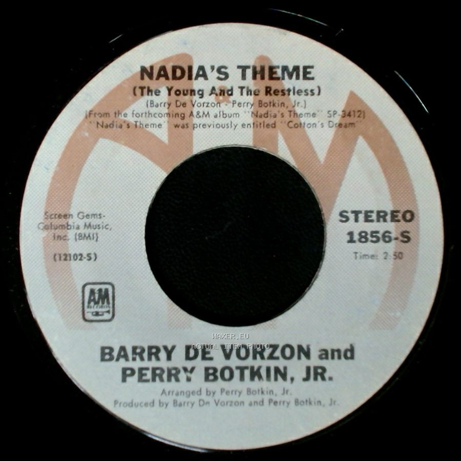Barry De Vorzon And Perry Botkin, Jr. - Down The Line / Nadia's Theme (The Young And The Restless) side B