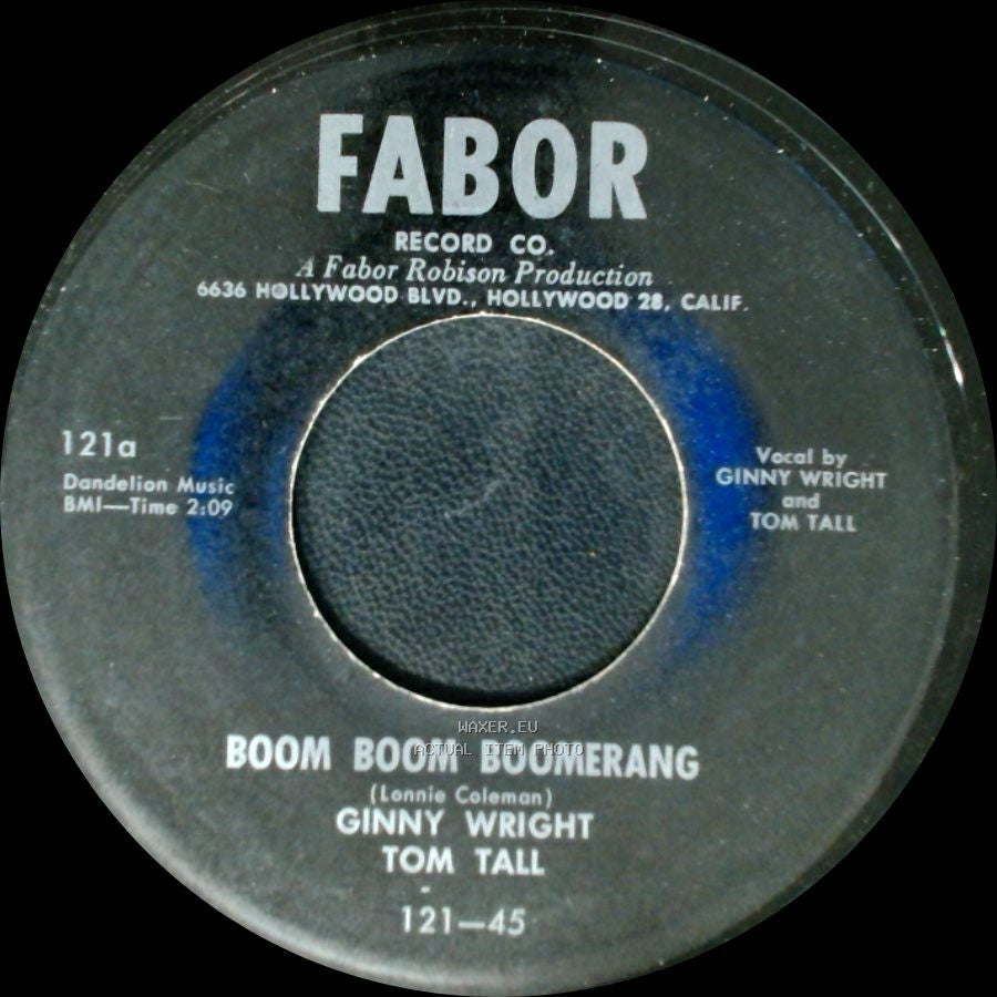 Ginny Wright And Tom Tall - Boom Boom Boomerang / Out Of Line side A