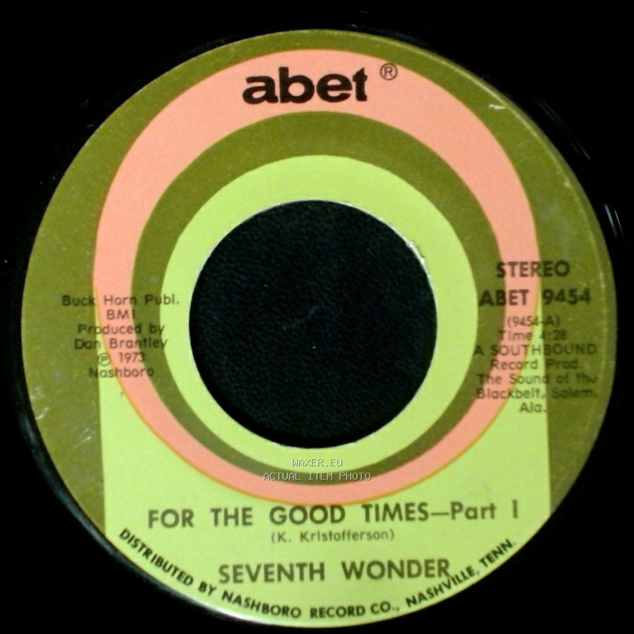 Seventh Wonder - For The Good Times—Part 1 / For The Good Times - Part Ii side B