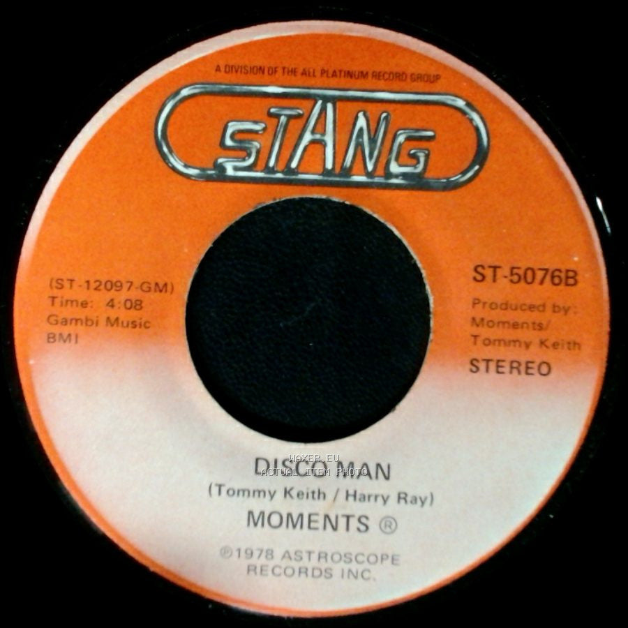 Moments - Disco Man / Rain In My Backyard side B