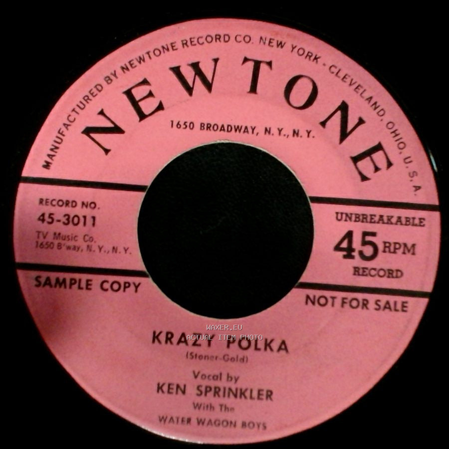 Ken Sprinkler - I'm On The Water Wagon / Krazy Polka side B