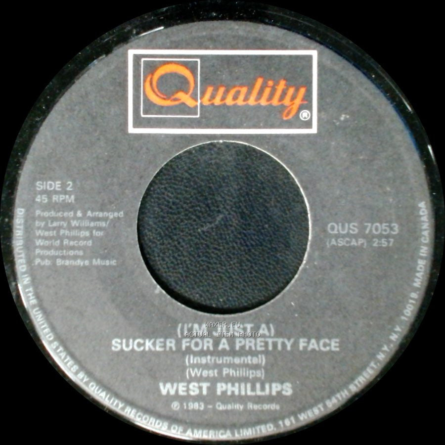 West Phillips - (I'm Just A) Sucker For A Pretty Face / (I'm Just A) Sucker For A Pretty Face side B