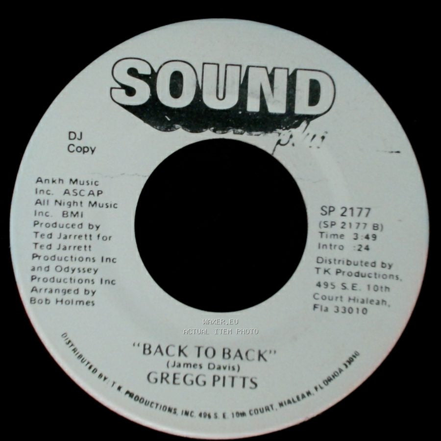 Gregg Pitts - Dedicated To You / Back To Back side B