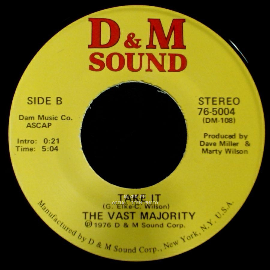 The Vast Majority - Move It / Take It side B