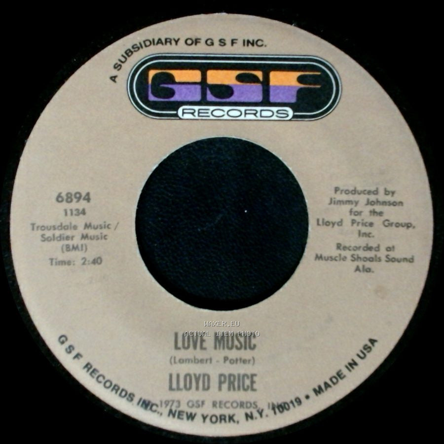 Lloyd Price - Just For Baby / Love Music side B