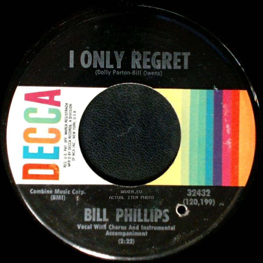 Bill Phillips - I Only Regret / She's An Angel side A