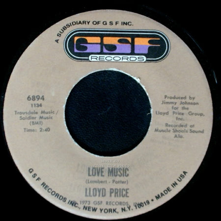 Lloyd Price - Just For Baby / Love Music side B