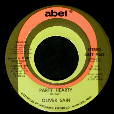 Oliver Sain - She's A Disco Queen / Party Hearty side B