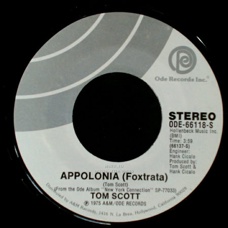 Tom Scott - Appolonia (Foxtrata) / Uptown & Country side A