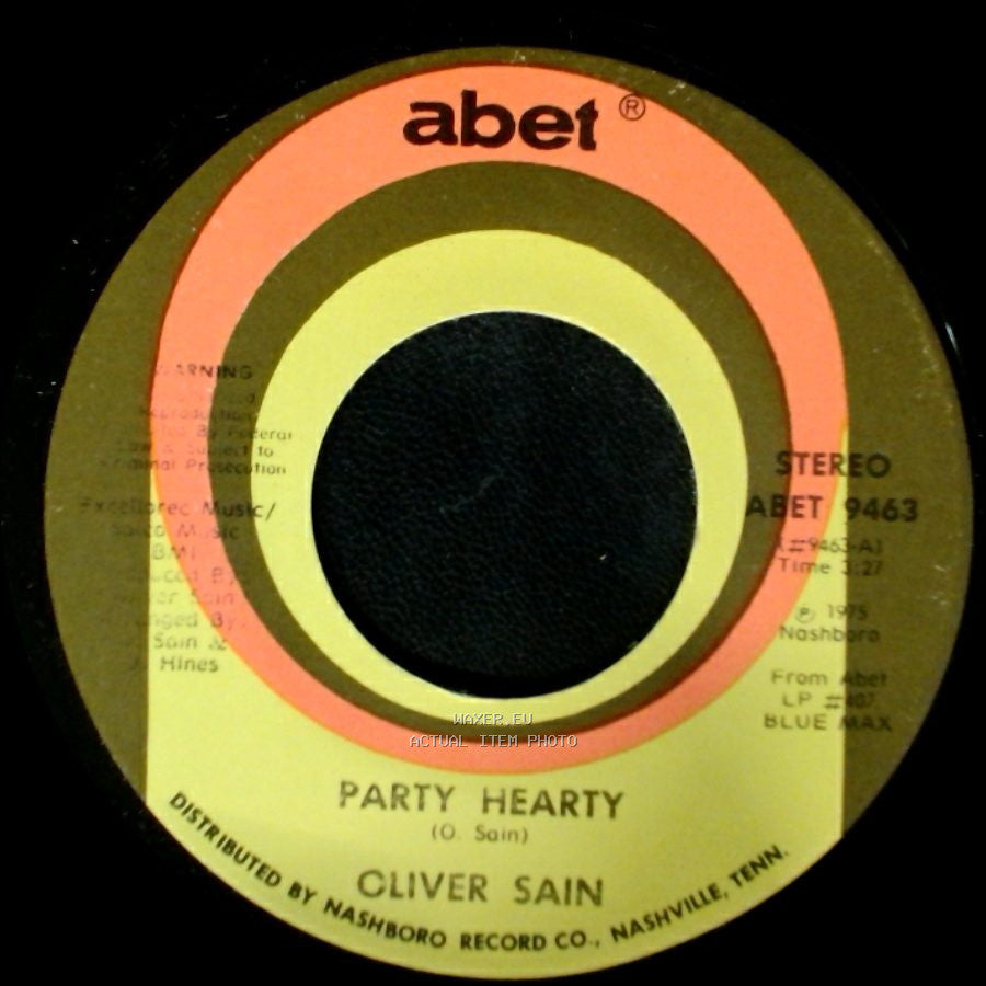 Oliver Sain - She's A Disco Queen / Party Hearty side B