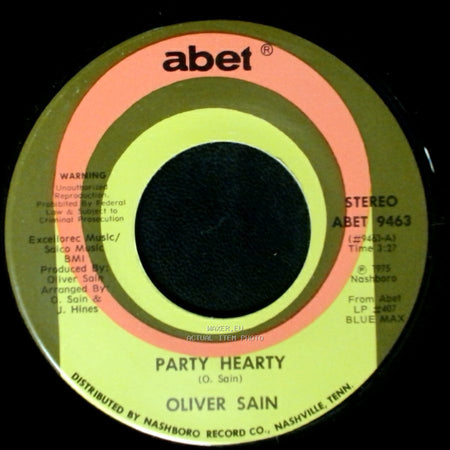 Oliver Sain - She's A Disco Queen / Party Hearty side A
