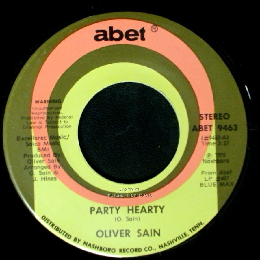 Oliver Sain - She's A Disco Queen / Party Hearty side A