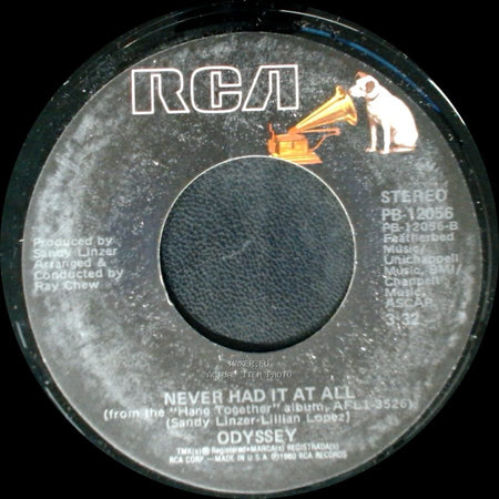 Odyssey - Hang Together / Never Had It At All side B