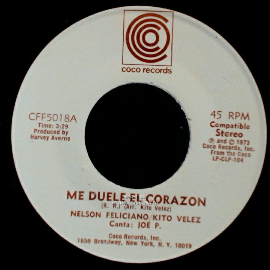 Nelson Feliciano / Kito Velez - Me Duele El Corazon / China side A
