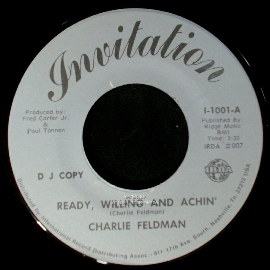 Charlie Feldman - Ready, Willing And Achin' / Ready, Willing And Achin' side B
