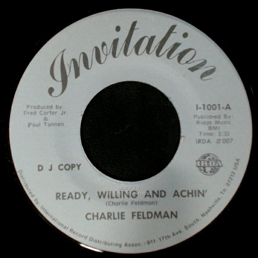 Charlie Feldman - Ready, Willing And Achin' / Ready, Willing And Achin' side B