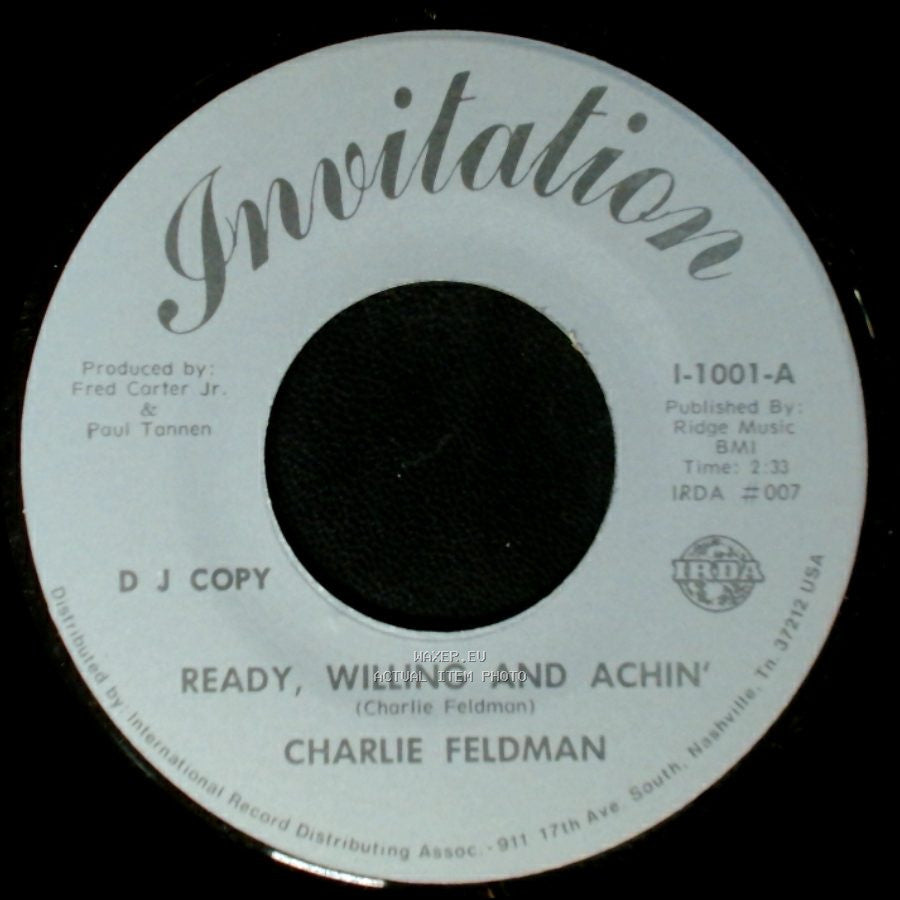 Charlie Feldman - Ready, Willing And Achin' / Ready, Willing And Achin' side A