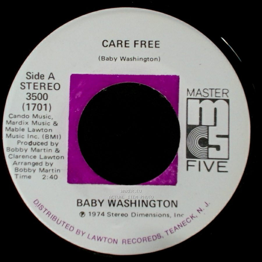 Baby Washington - Care Free / Can't Get Over Losing You side A