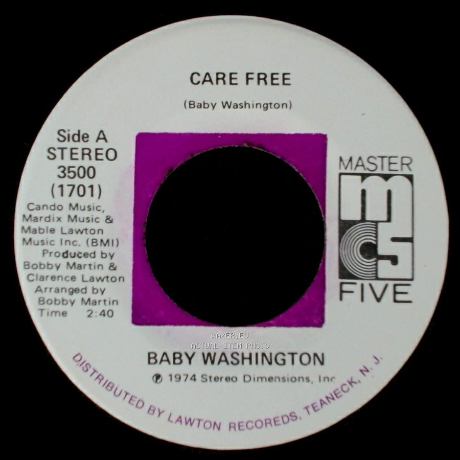 Baby Washington - Care Free / Can't Get Over Losing You side A