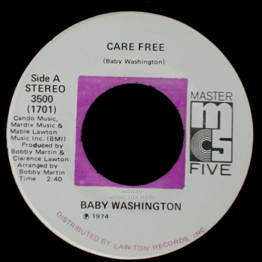 Baby Washington - Care Free / Can't Get Over Losing You side A