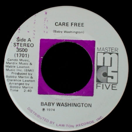 Baby Washington - Care Free / Can't Get Over Losing You side A