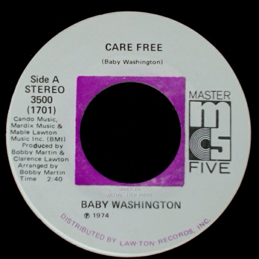 Baby Washington - Care Free / Can't Get Over Losing You side A