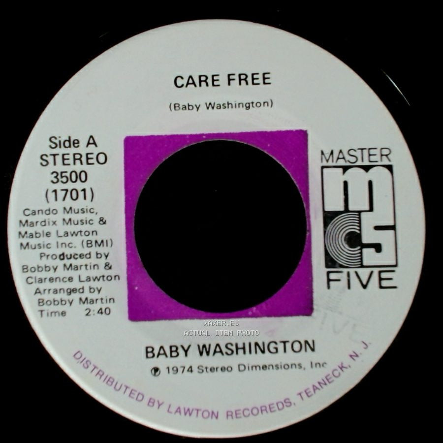 Baby Washington - Care Free / Can't Get Over Losing You side A